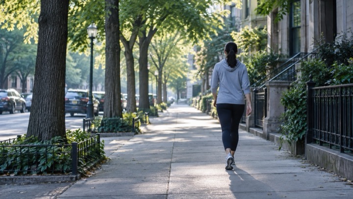 街路を歩く成人のAI生成イメージ